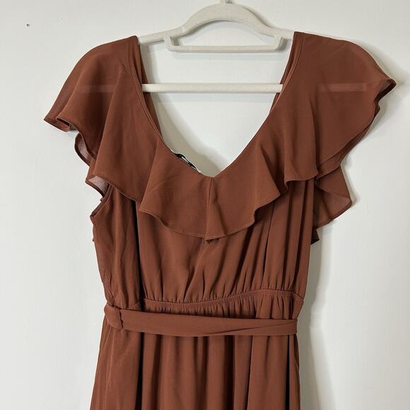 Baltic Born Katya Ruffle Maxi Dress 2XL Rust Orange Formal Bridesmaid Autumn - Picture 8 of 10